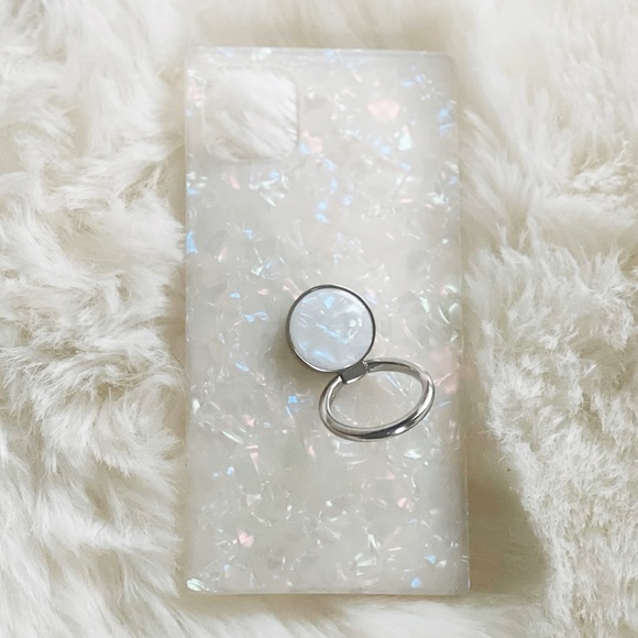 SOLD -  iPhone case for 11 Max Pro : FLAUNT Opal Shell Square iPhone case - Picture 1 of 10